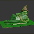 Game Movie Character Gnome With Red Pointed Hat White Beard Holding Book On Welcome Sign