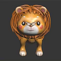 Adorable Cartoon Lion Game Movie Character With 3D Model Design Fluffy Mane And Tail Tuft