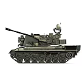 Military Tank with Dual Cannons Top Mounted Equipment Camouflage Finish and Track System
