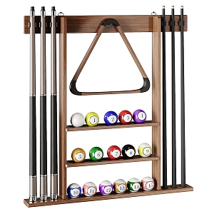 eBay Vintage Simple Solid Wood Billiard Cue Storage Rack 3d model