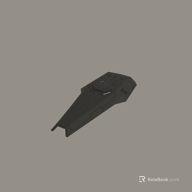 Black Mechanical Component 3D Model With Geometric Patterns Sleek Surface And Detailed Edges 3d model 