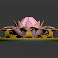 Decorative Lotus Shaped Daily Living Product With Pink Petals Yellow Edges And Green Base