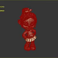 Golden Cartoon Girl Statue With Ponytail Skirt And Shiny Reflective Surface