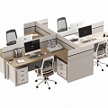 Modern Office Desk and Chair Staff Station Computer Desk and Chair 3d model