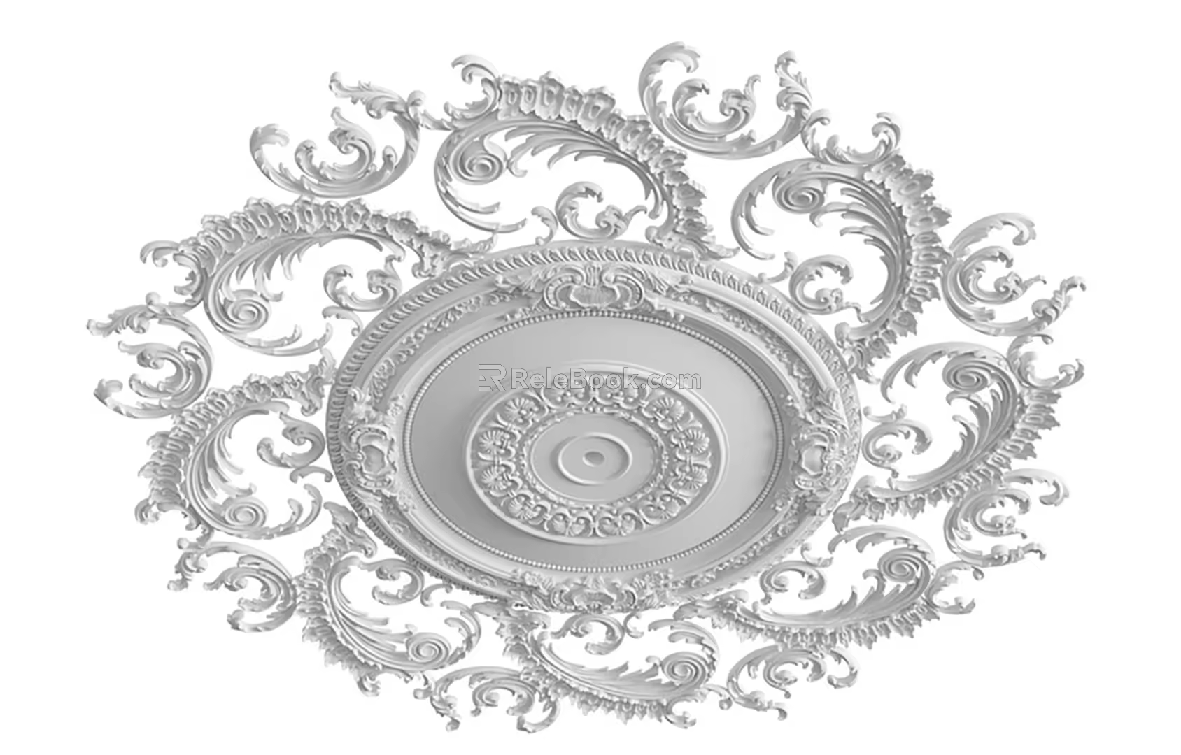 European-style lamp panel high-end hollow carved ceiling 3d model