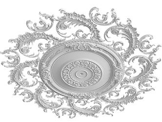 European-style lamp panel high-end hollow carved ceiling 3d model