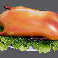 Roast Duck Served on Fresh Green Lettuce Leaves on White Plate
