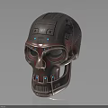 Intricate Mechanical Skull Design For Sci Fi Character With Metallic Texture And Dark Background 3d model