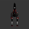Futuristic Mechanical Dinosaur 3D Model Featuring Red Black Armor Sharp Teeth And Spines 3d model