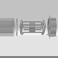 Automotive Mechanical Parts Disassembled View With Metal Tubes Rings And Frames