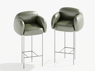 Modern Bar Chair Single Chair High Stool Bar Stool 3d model