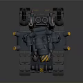 Futuristic Dark Blue Tank 3D Model With Multiple Weapon Turrets And Armored Tracked Chassis