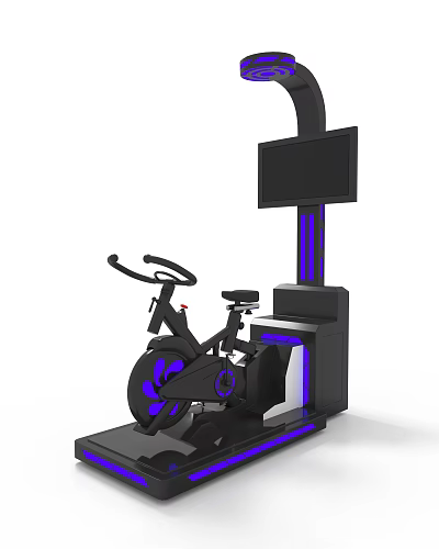 Modern Exercise Bike Fitness Equipment With Screen And Blue LED Lights Design 3d model