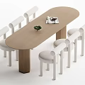 Log Style Dining Table and Chair 3d model