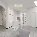 Modern Hair Salon Interior Design Showcasing Shampoo Area With White Styling Chairs And Lighting