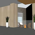 Modern Front Desk Reception Lobby With Waiting Seats Green Plants And Natural Lighting