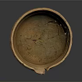 Vintage Style Handcrafted Brown Ceramic Tableware Bowl with Handles Textured Surface on Dark Background