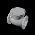 Industrial Metal Component With Circular Flange And Bolted Top Cover For Piping Connections