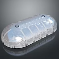 Transparent Oval Shaped Cover With Grid Lines And Circular Top Holes
