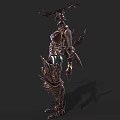 Elaborate Mythical Character In Fantasy Armor With Intricate Horns And Scaled Patterns
