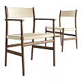 Modern Leisure Chair With Wooden Frame And Light Colored Fabric Seat Backrest