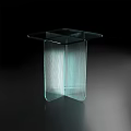 Modern Transparent Glass Coffee Table Design With Geometric Structure And Linear Details