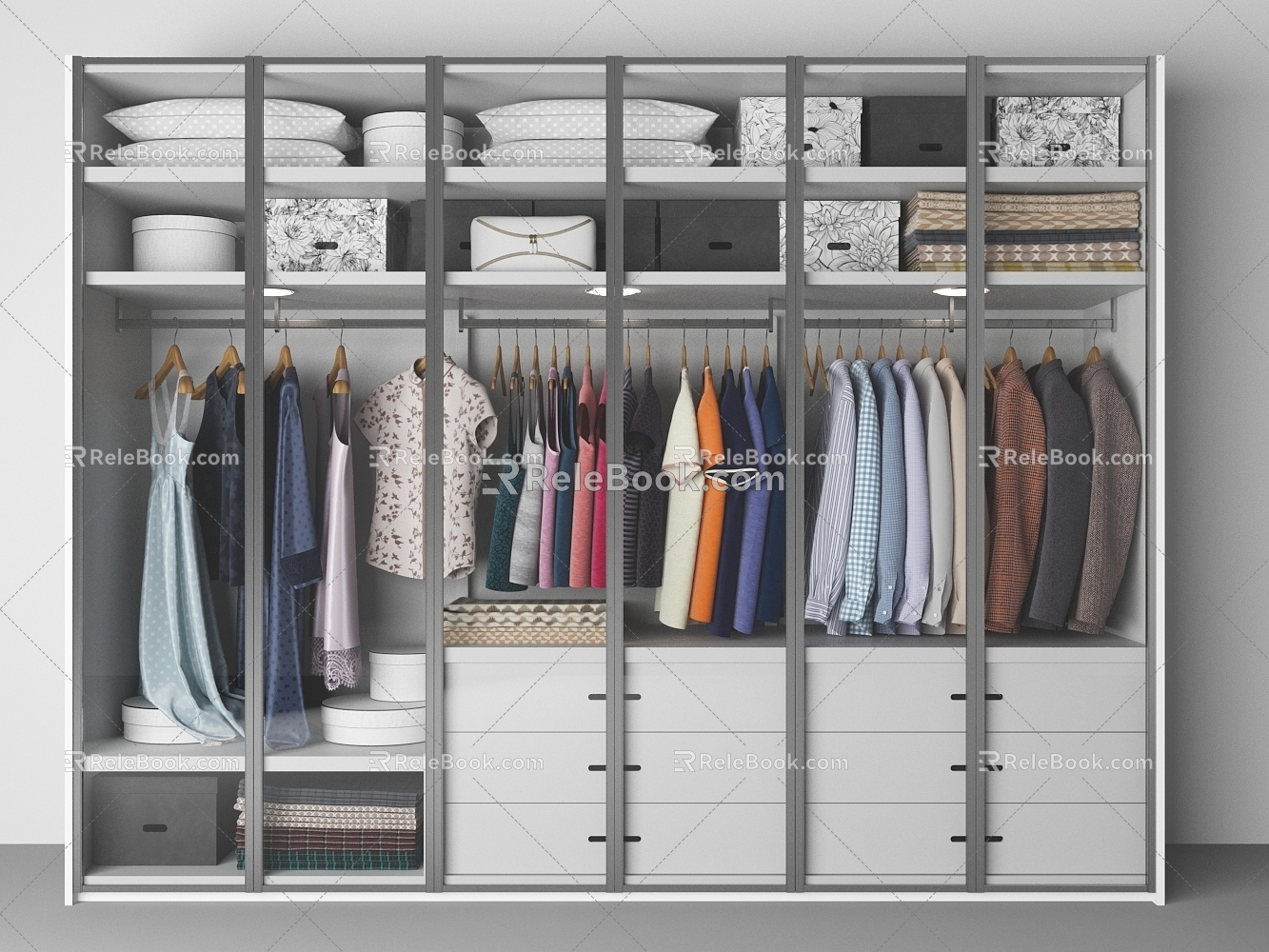 Modern Wardrobe Storage Cabinet Glass Wardrobe Wooden Wardrobe White Wardrobe 3d model