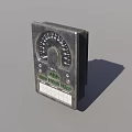 Industrial Equipment Control Panel Featuring Analog Gauge Dial And Green Indicator Lights