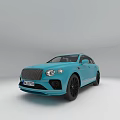 Light Blue Luxury SUV With Black Wheels And Front Grille Design