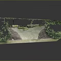 Park Landscape Featuring Ivy Covered Stone Wall Stone Steps Flagstone Path And Lush Greenery