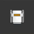 Modern Coffee Maker With Display Screen Yellow Cup Icon Blue Light And White Gray Design