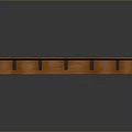 Brown Wooden Hook Rack With Multiple Black Hooks And Long Sturdy Design