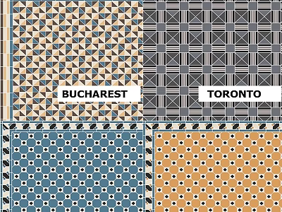 Other Colorful Geometric Tile Designs Featuring Bucharest And Toronto Patterns 3d model