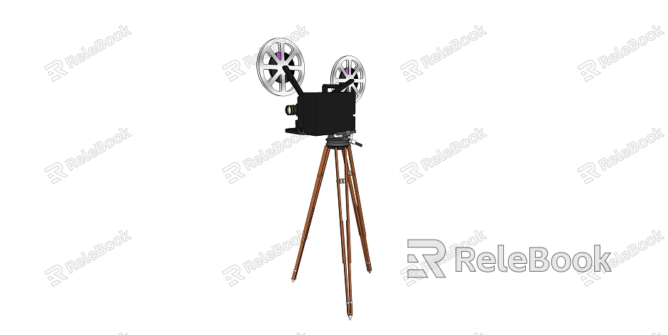 modern projector DVD player vintage projector tripod telescope camera model