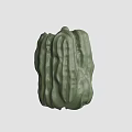 Green Wavy Texture Ceramic Vase With Fresh Flowers For Home Decoration
