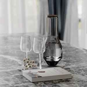Modern ornaments combination water cup tableware kitchen utensils high feet 3d model