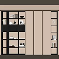 Modern Lighted Bookshelf with Open Shelves Books Decorative Items and Wooden Floor
