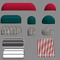 Colorful Awnings with Different Colors Striped Patterns and Various Designs