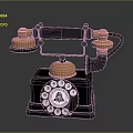 Vintage Black Telephone With Brass Receiver Bell Dial And Numbers