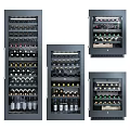 Modern Wine Coolers With Glass Doors And Multiple Bottle Storage Design 3d model