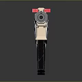 Modern Tactical Weapon With Gold Silver Finish Black Magazine And Red Sight