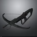 Modern Tactical Crossbow With Black Design Mechanical Bowstring Trigger And Red Accents 3d model