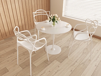 Modern Leisure Table and Chair Combination Creative Leisure Table and Chair Combination Negotiation Table and Chair Combination Coffee Hot Drink Vase Flower Art 3d model