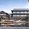New Chinese-style Building Demonstration Zone Commerce 3d model