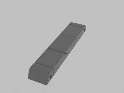 Gray Elongated Mechanical Structural Part With Hole Connections And Industrial Design 3d model