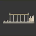 Classical Style Colonnade Architectural Model With Columns Golden Details And Light Base 3d model