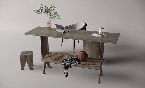 Quiet desk and chair 3d model