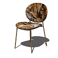 Stylish Floral Pattern Accent Chair With Golden Metal Legs And Comfortable Seat Backrest
