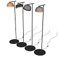 Stylish Modern Floor Lamp With Black Metal Stand And Copper Dome Shade Design
