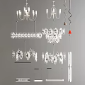 Various Modern Chandeliers With Different Shapes And Designs For Interior Design 3d model